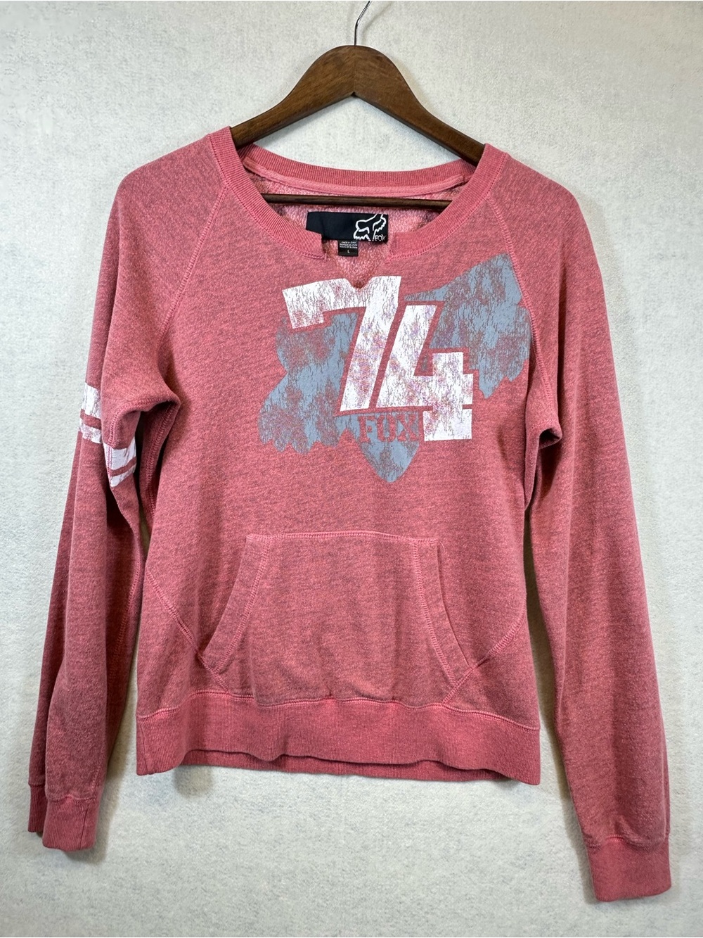 Fox Racing Pink Graphic Sweatshirt Large Moto Pullover Y2K